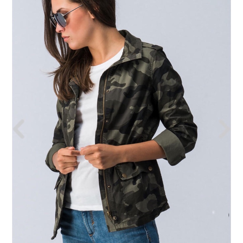 CAMO ARMY JACKET with Pockets Zipper & Snaps NEW - Picture 7 of 8